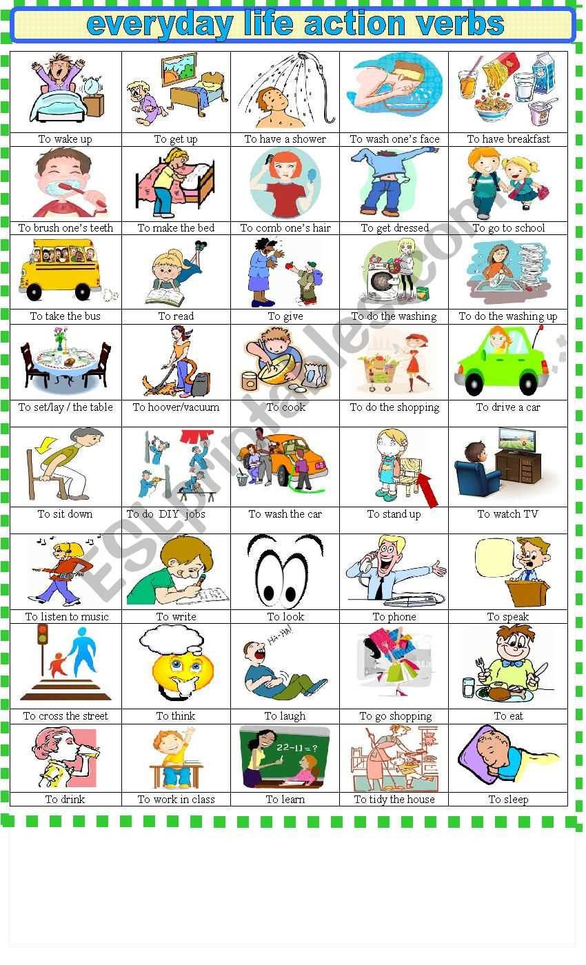 action verb live worksheet
