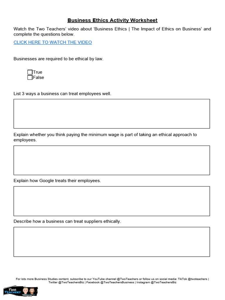worksheets on integrity