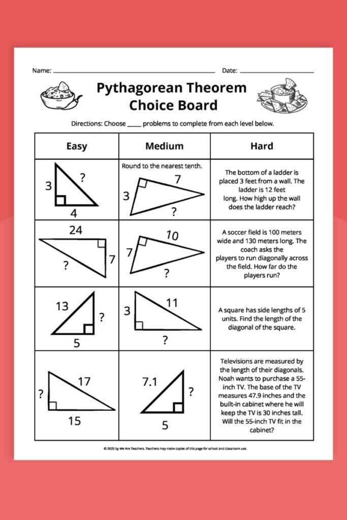 beyond the worksheet pythagorean theorem