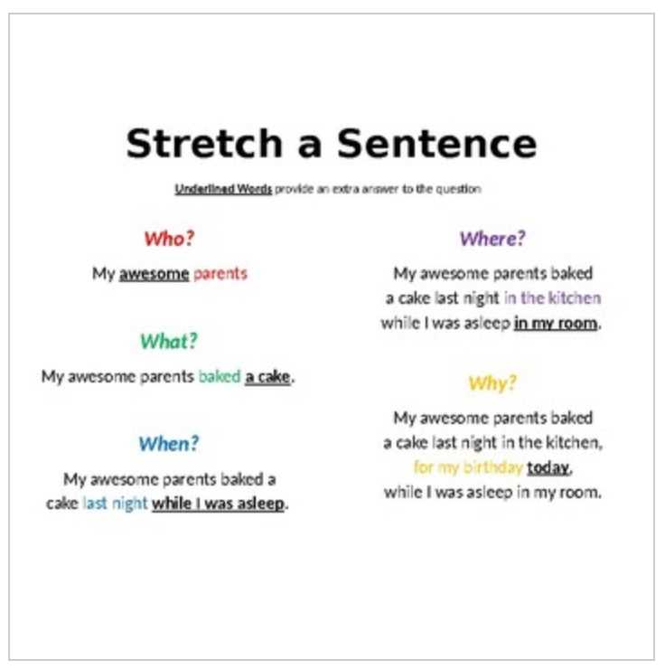 stretch a sentence worksheet
