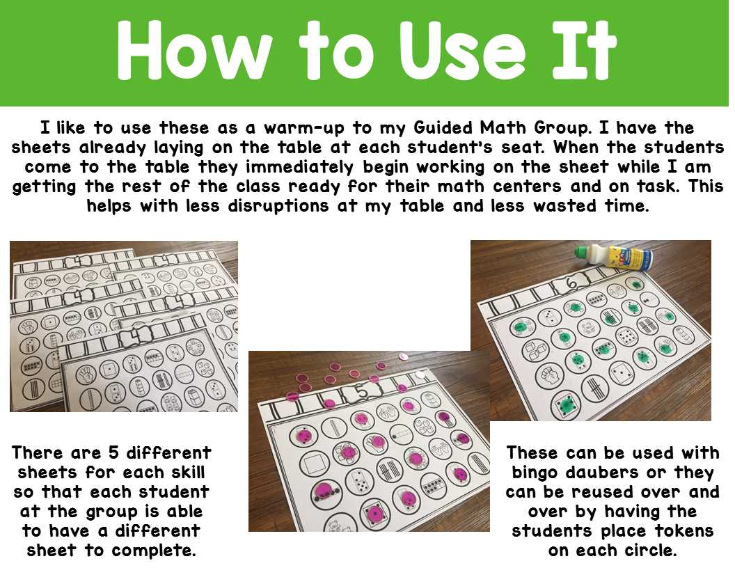 subitizing worksheets