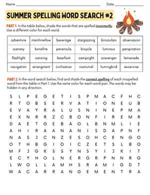 7th grade spelling words worksheets