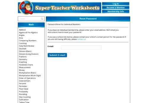 super teacher worksheets log in