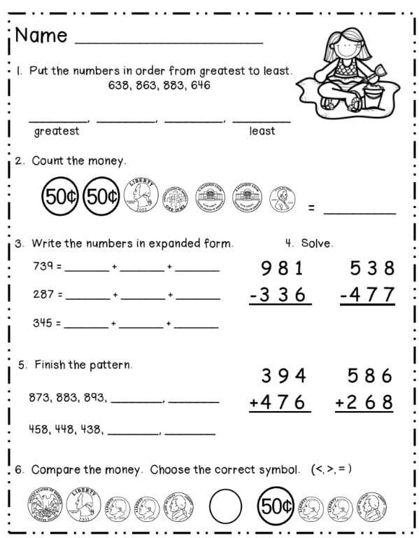free 2nd grade math worksheets