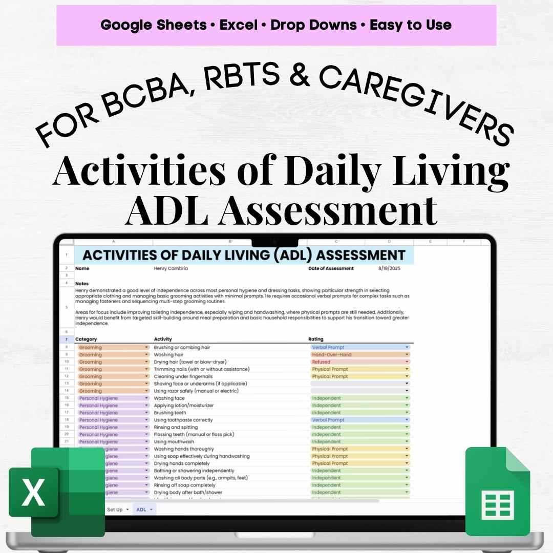 adl skills worksheets