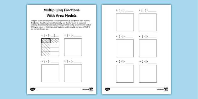 area model worksheets 4th grade
