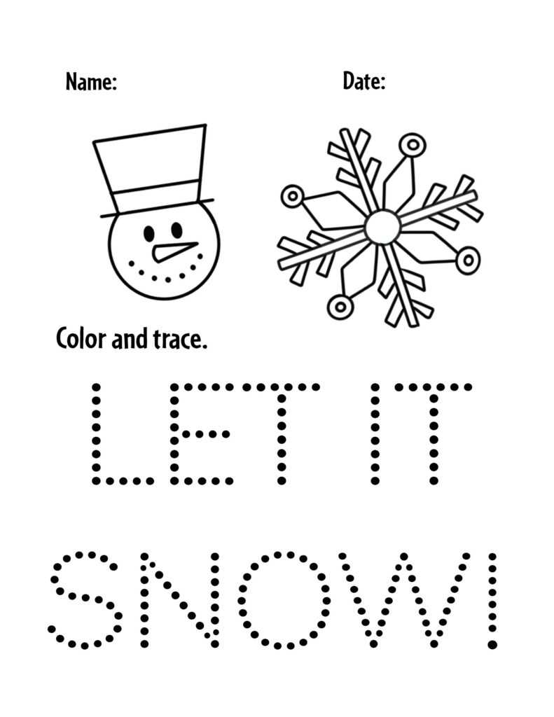 snowman worksheets preschool