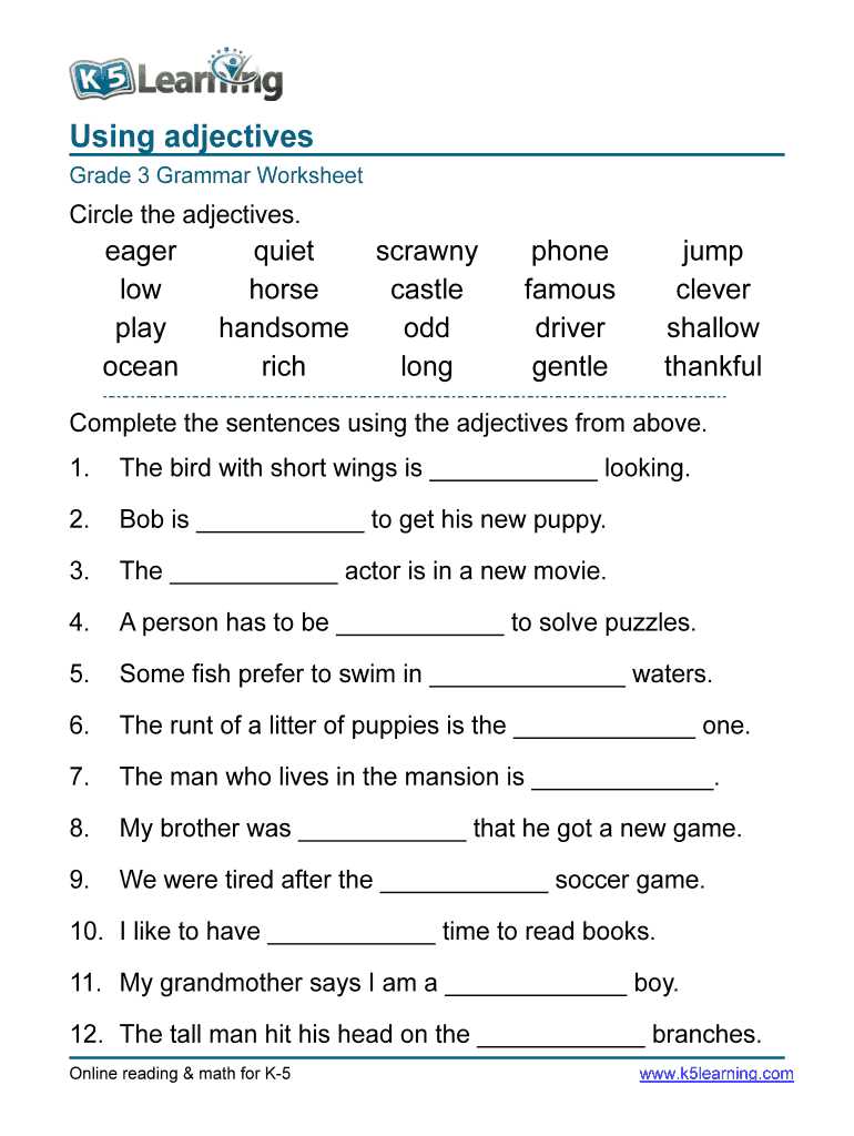 forming adjectives from nouns worksheets