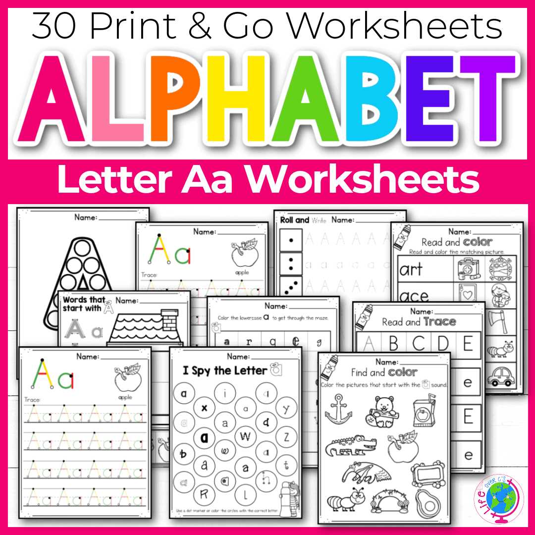 free printable preschool alphabet worksheets
