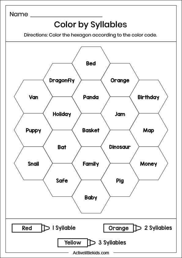syllables worksheet for kindergarten