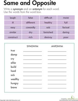 synonyms for worksheet