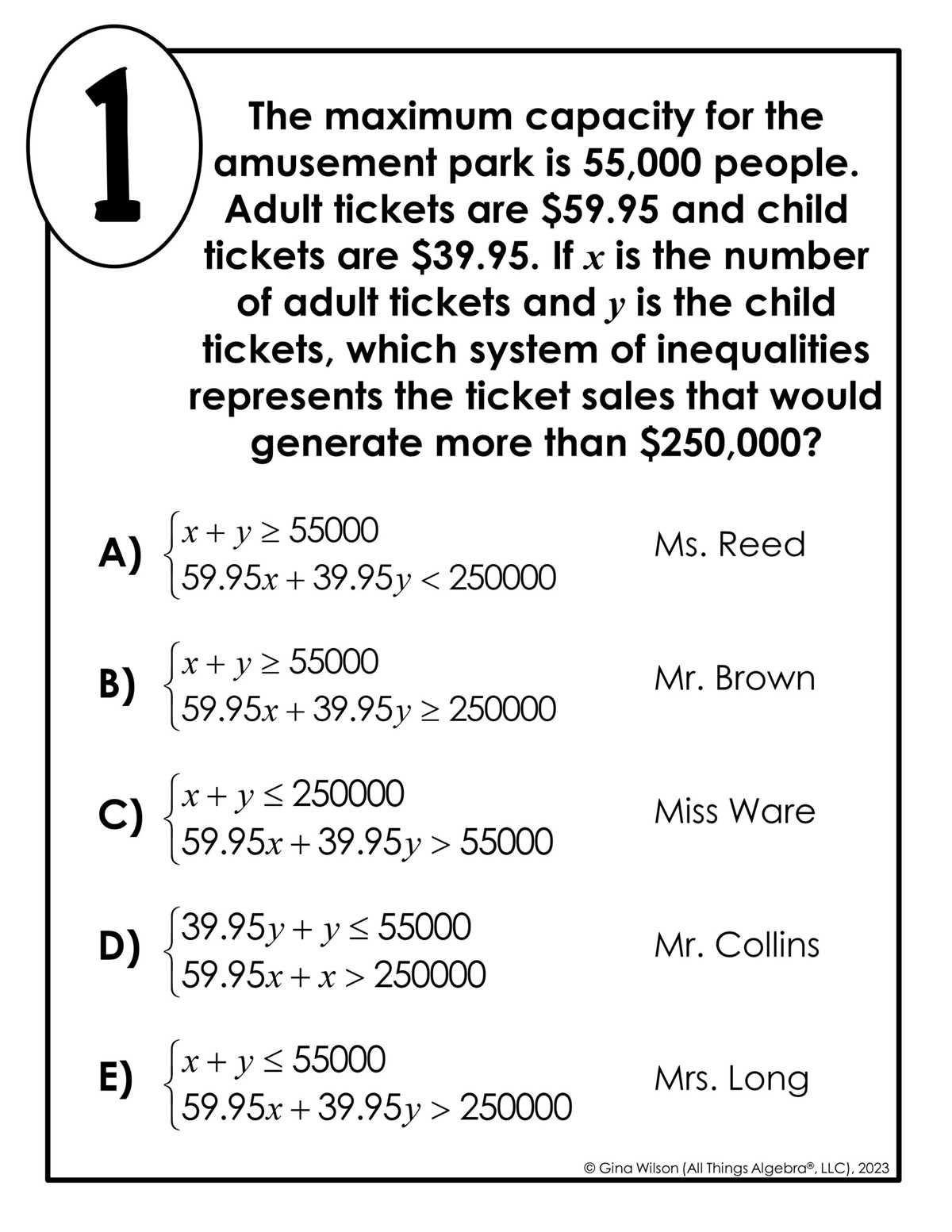 system of linear equations word problems worksheet