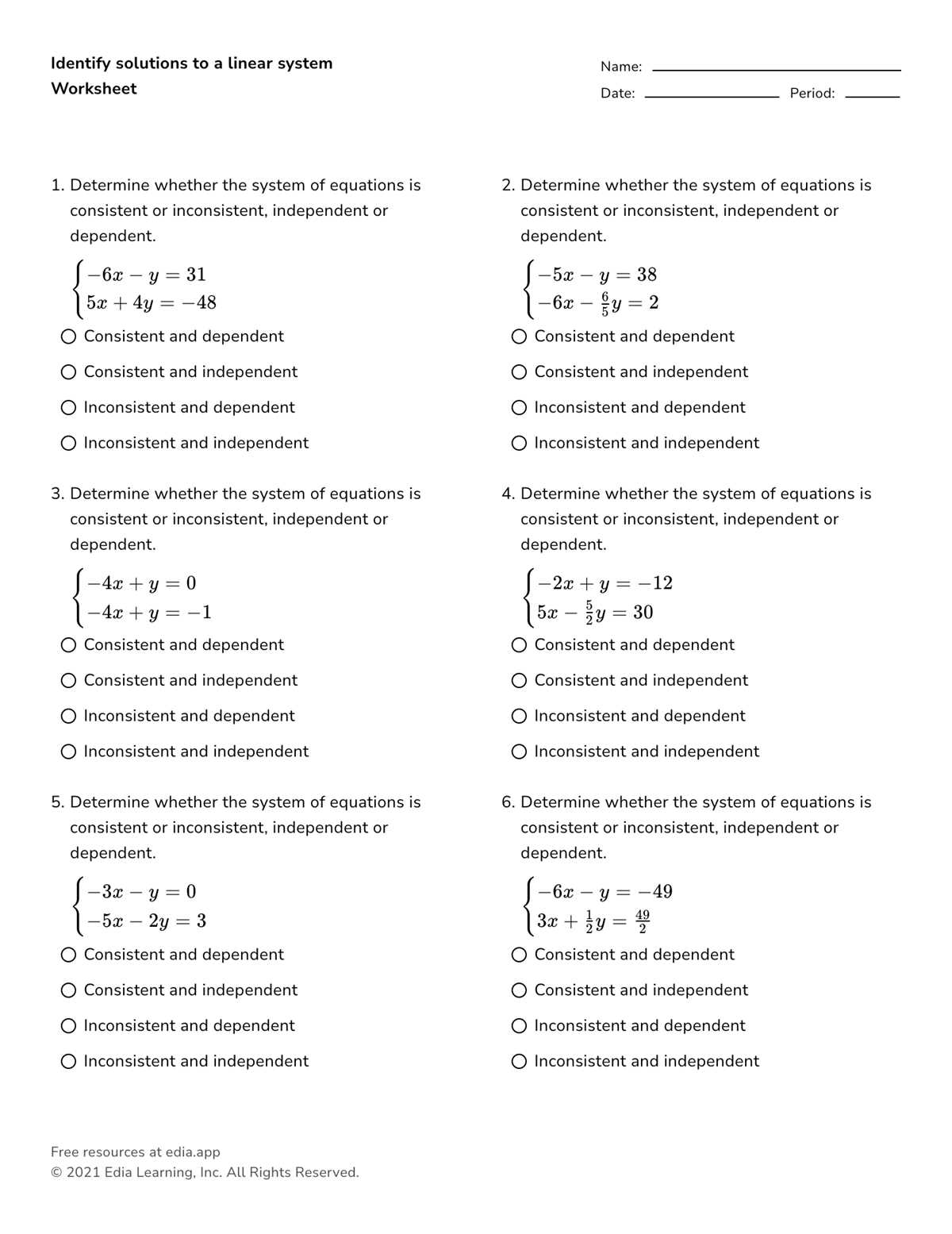 systems of linear equations substitution worksheet