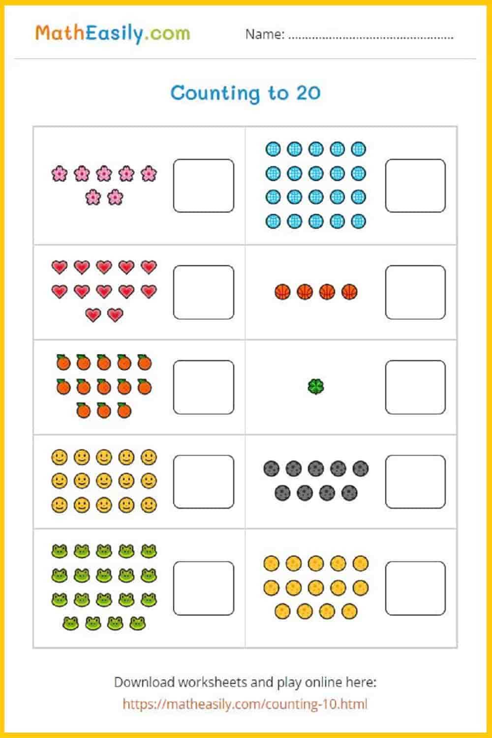 counting objects worksheet kindergarten
