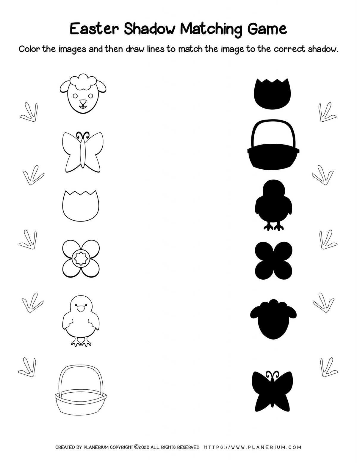easter matching worksheets