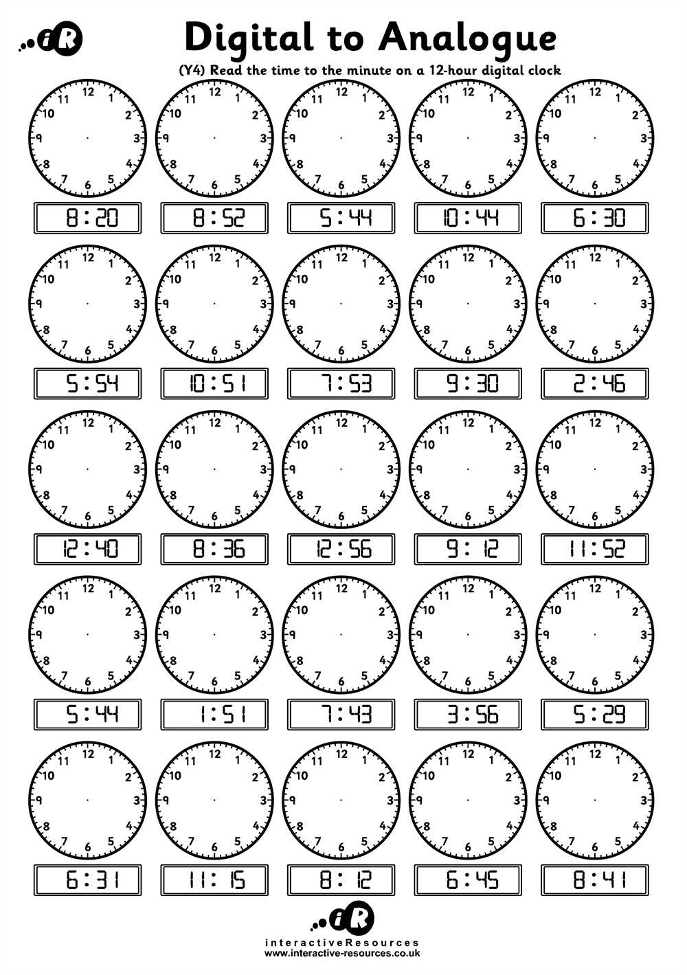 teaching time worksheets