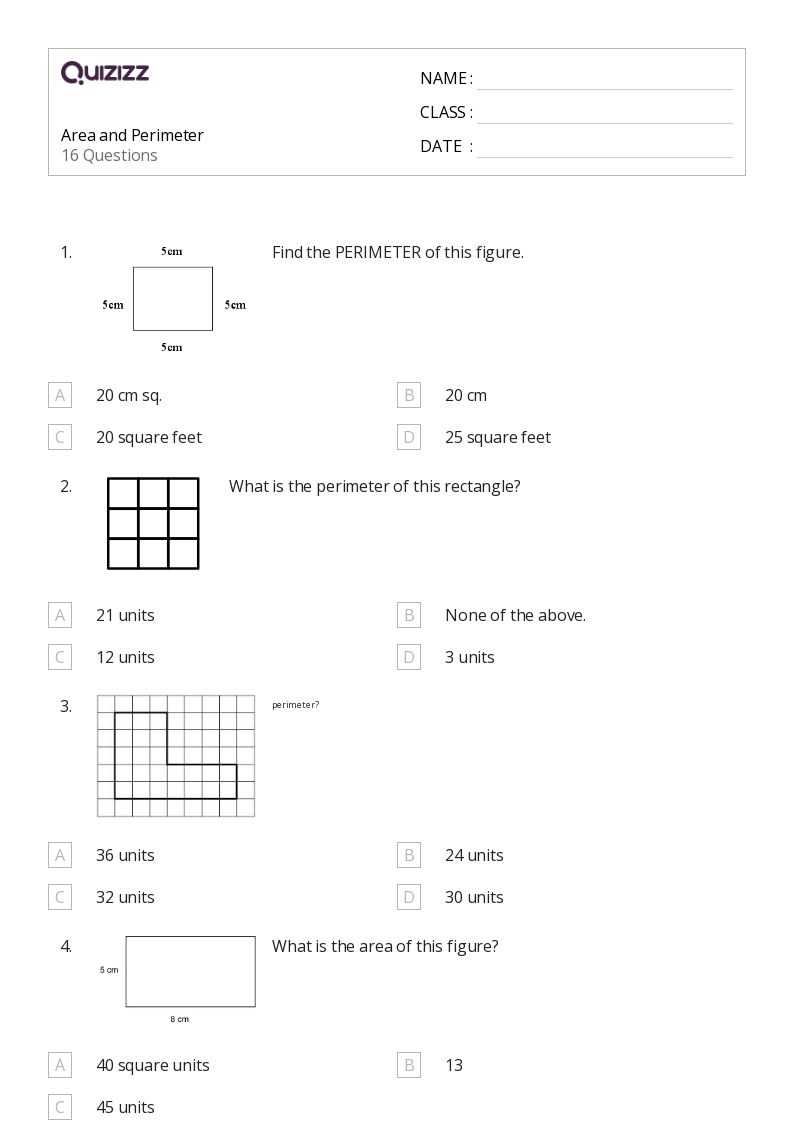 perimeter worksheets