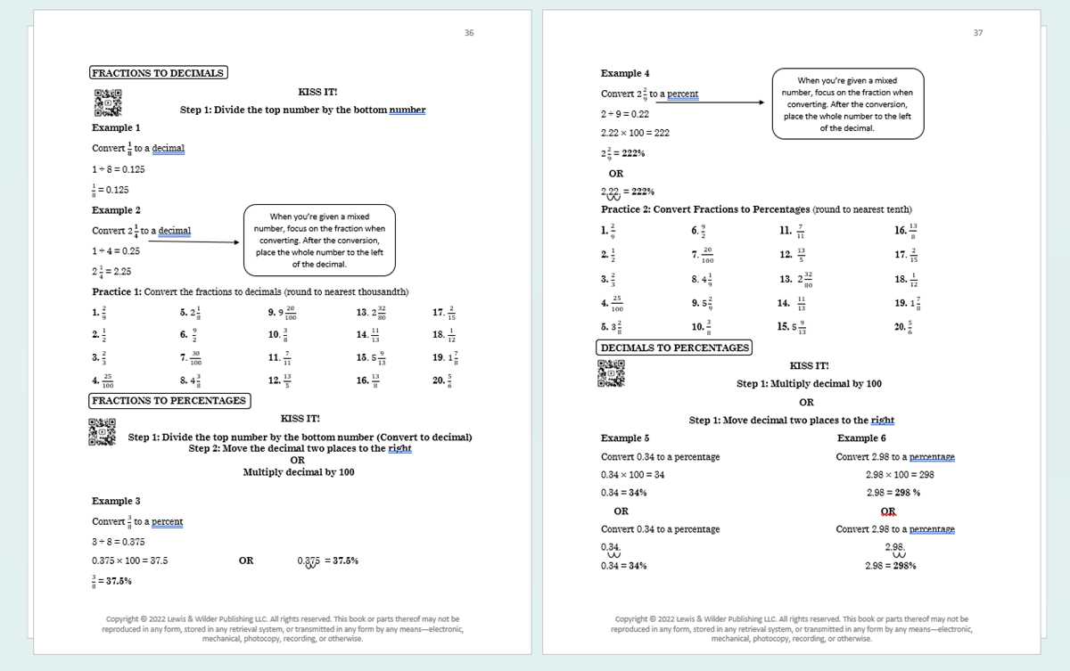 teas math practice worksheets