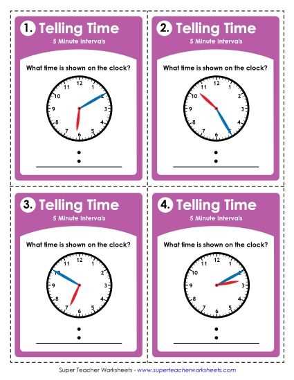 telling time to nearest 5 minutes worksheet