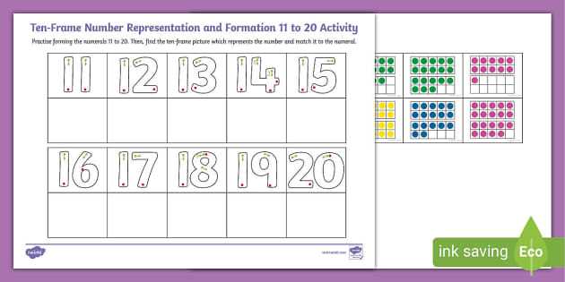 ten frame worksheets 11 20