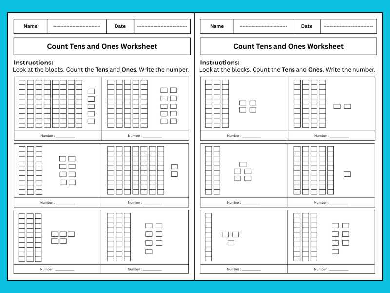 tens and ones worksheets grade 1