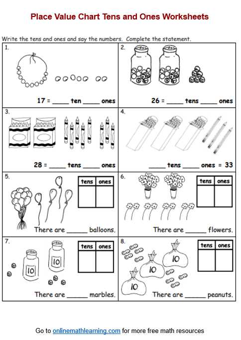 tens and ones worksheets