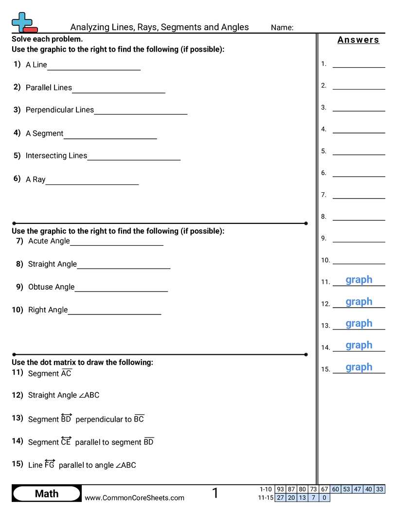 lines rays and line segments worksheets