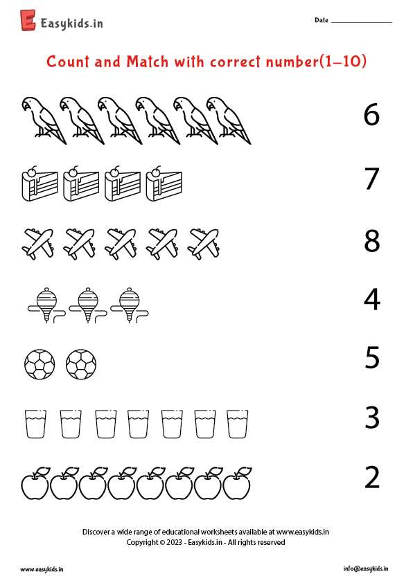 1 to 10 worksheets