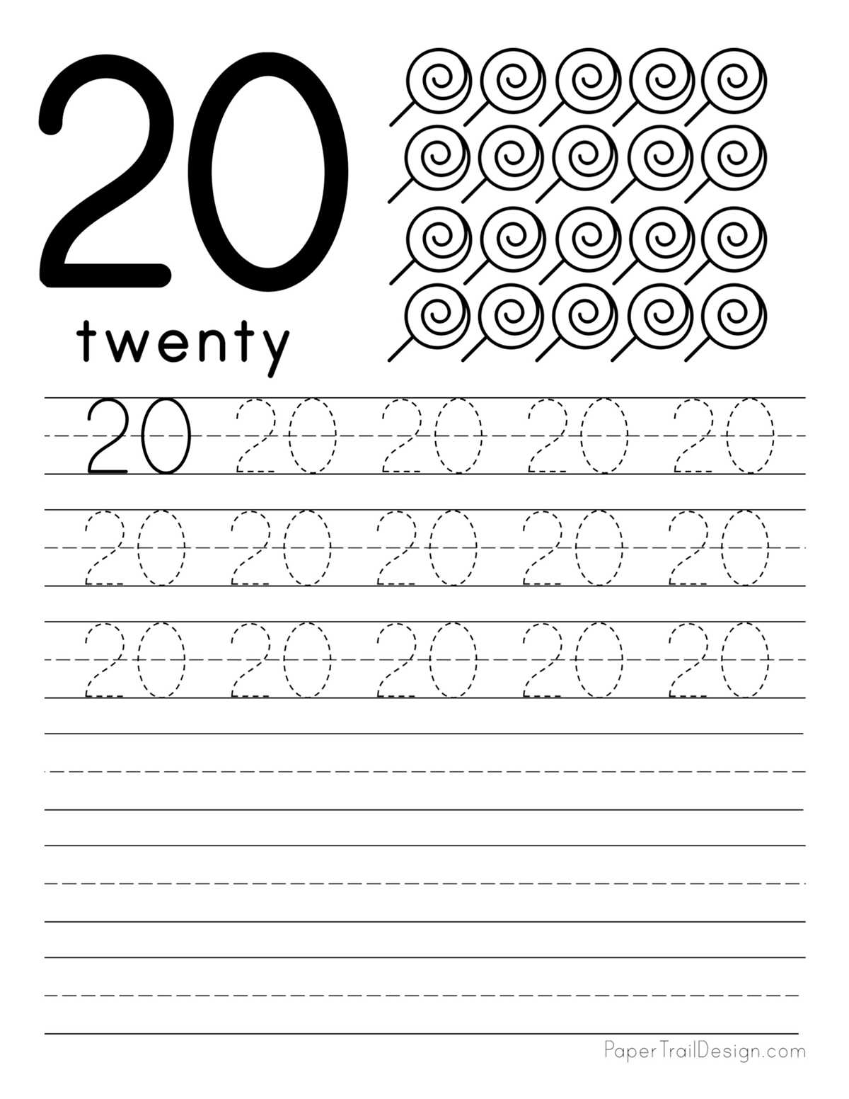 number 20 worksheets