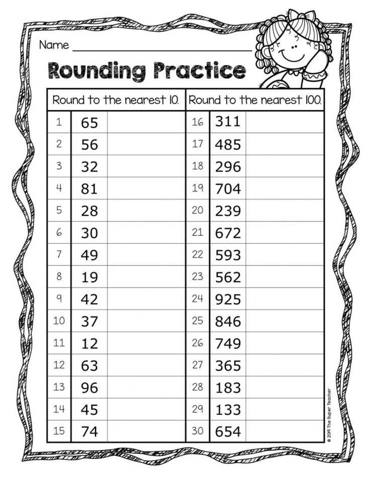 rounding to the nearest 10 worksheet