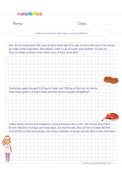 addition and subtraction with decimals worksheets free