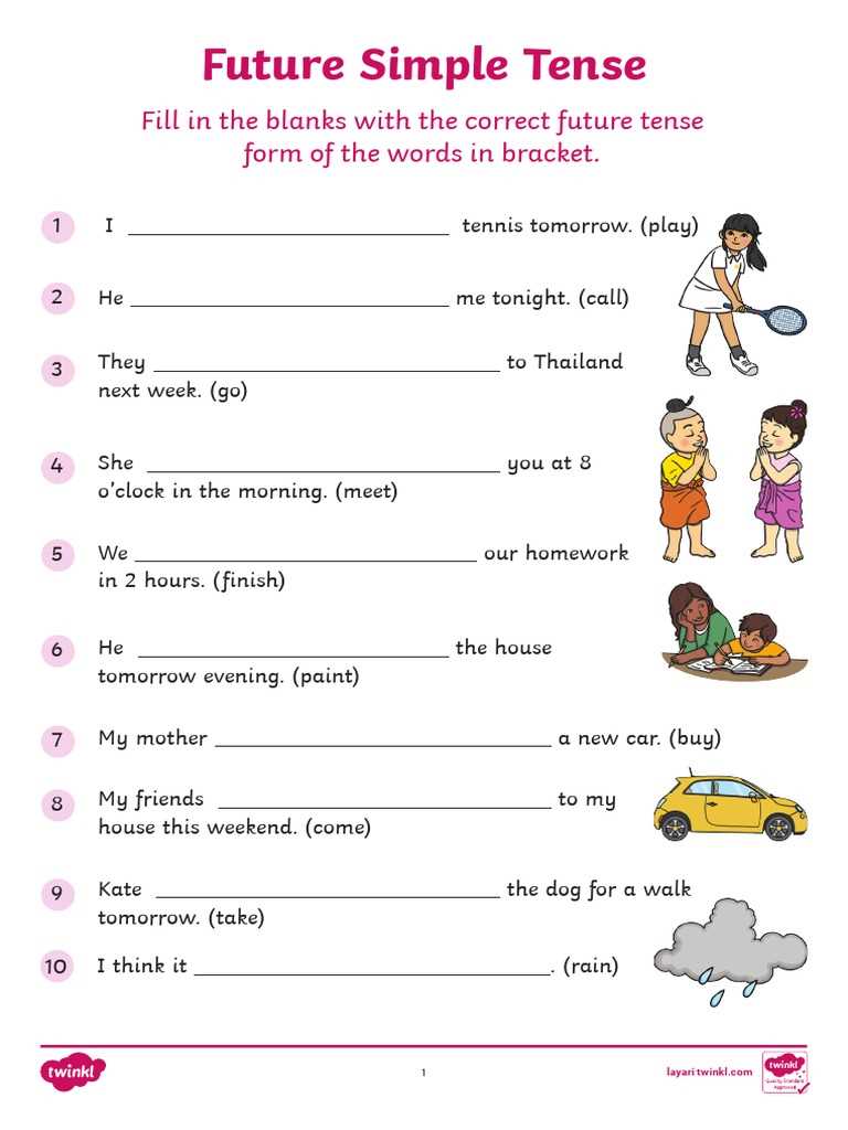 future tense worksheets
