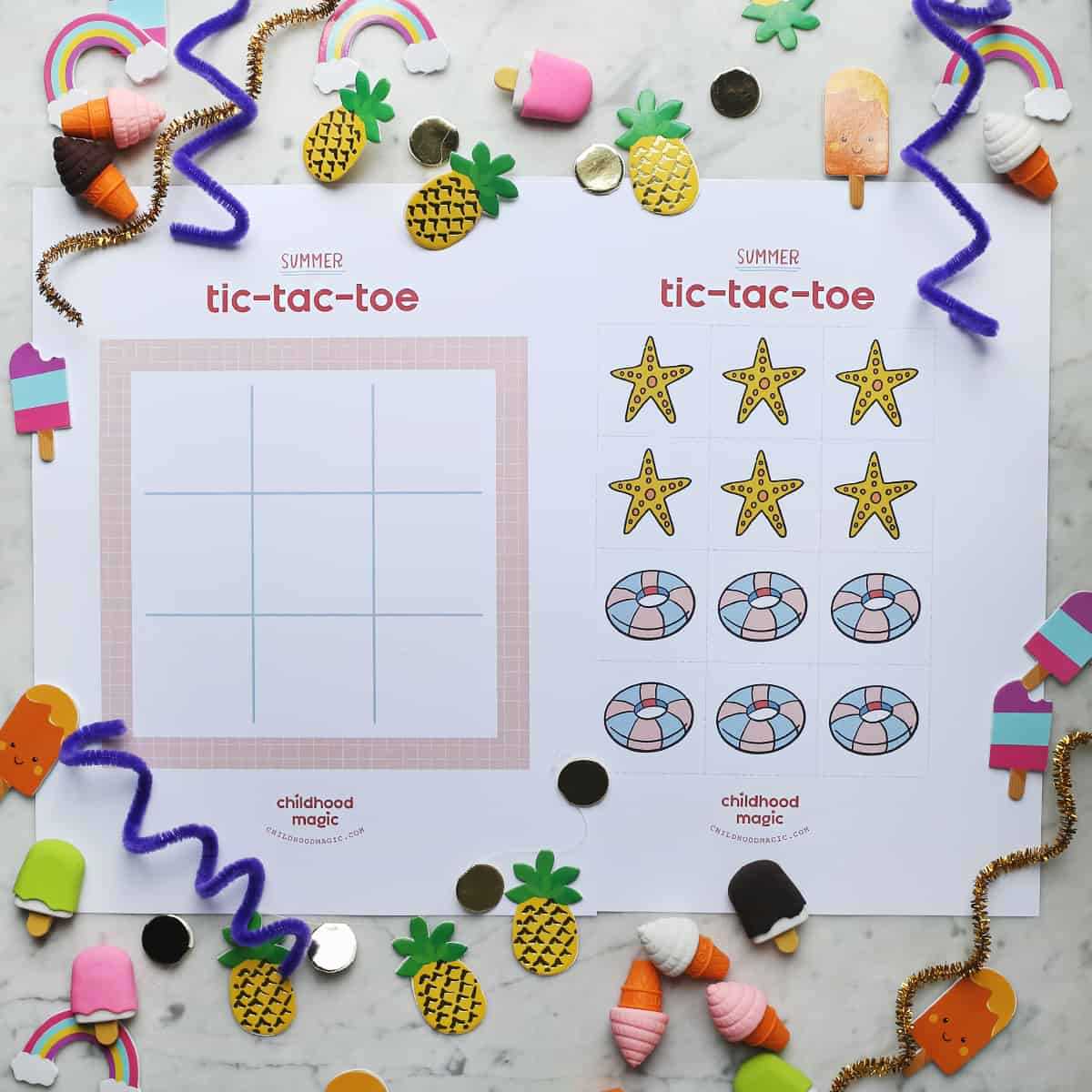 tic tac toe worksheet
