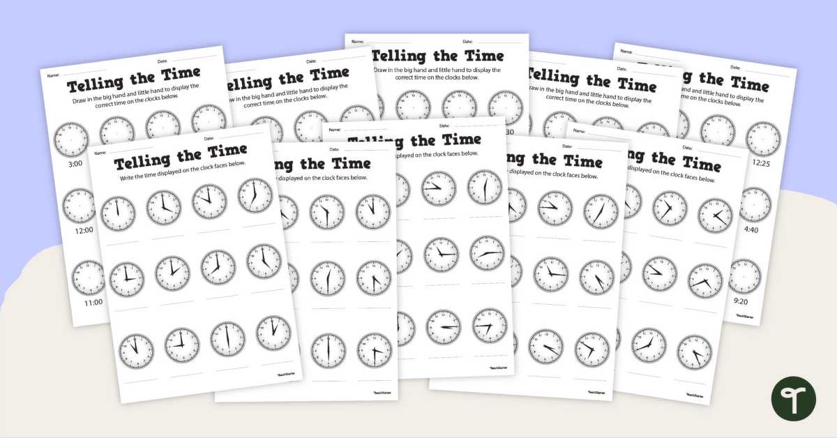 time telling worksheet