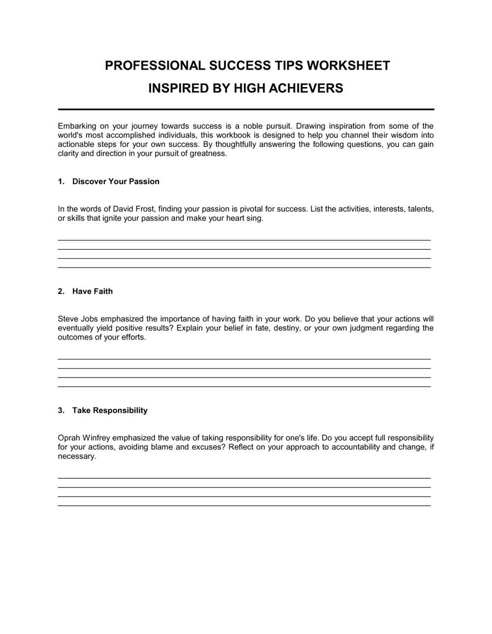 tip worksheet