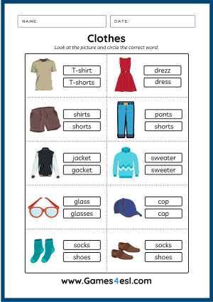 clothes and fashion worksheet