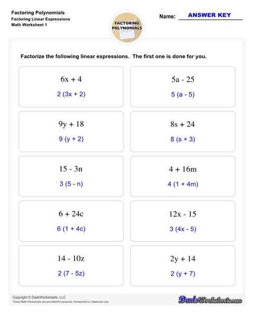 degree of a polynomial worksheets