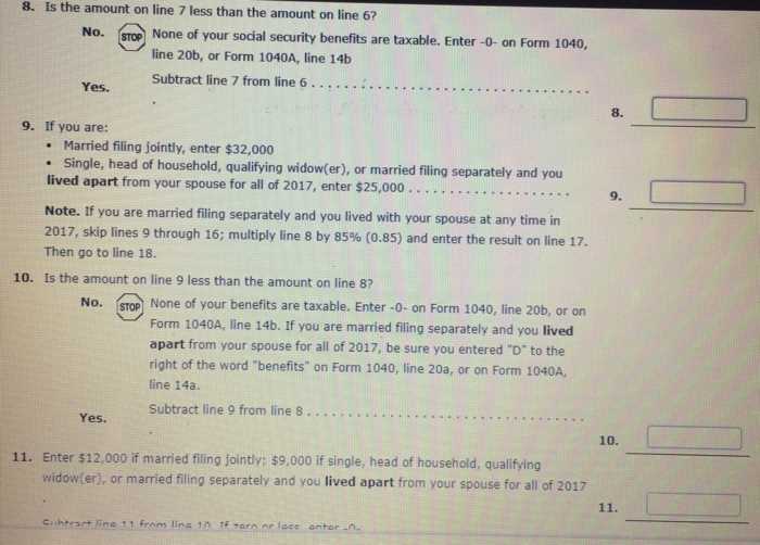 irs 1040 social security worksheet