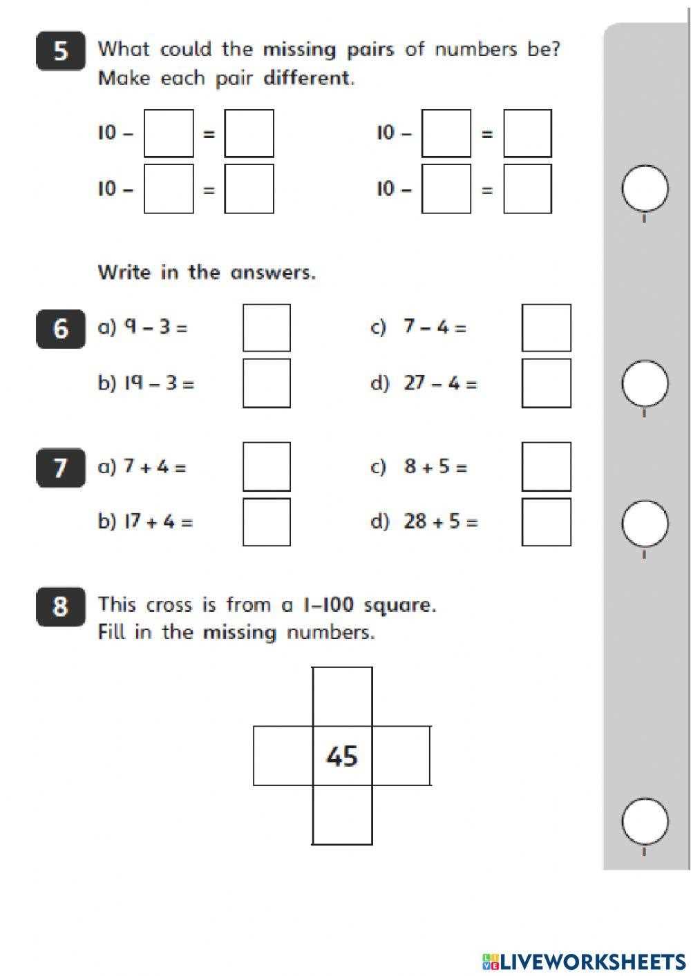 maths for year 2 worksheets