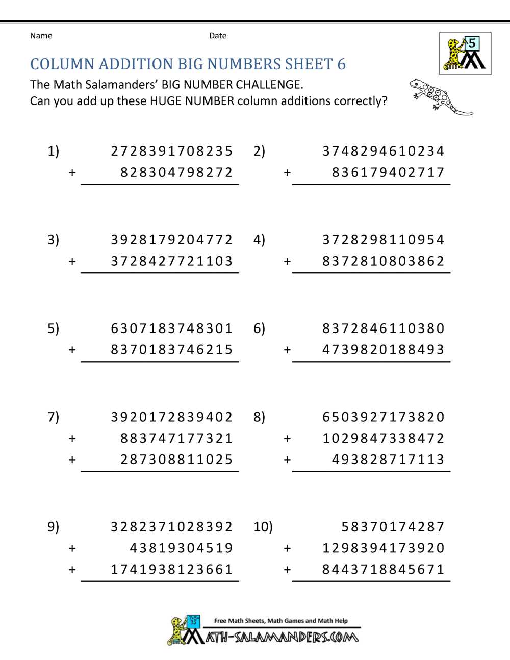 addition and subtraction worksheets grade 5