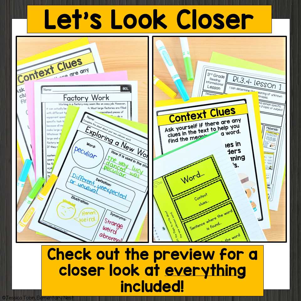 3rd grade context clues worksheets