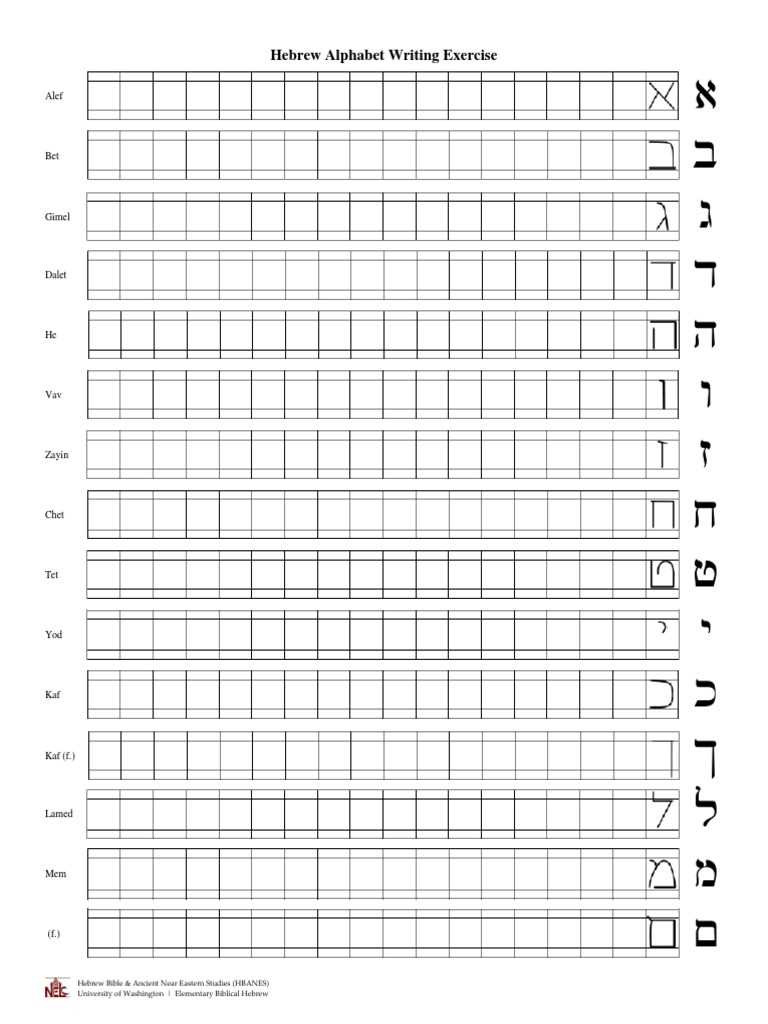 hebrew alphabet worksheets
