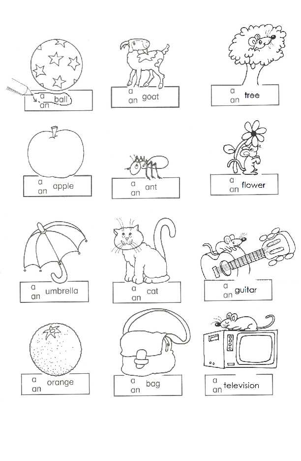 articles worksheet kindergarten