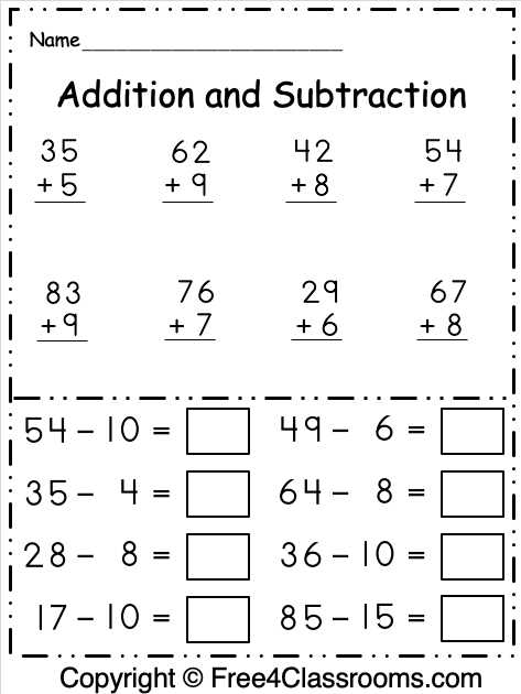 kindergarten addition subtraction worksheets