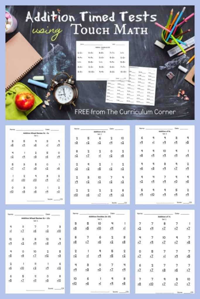 touch math worksheets addition