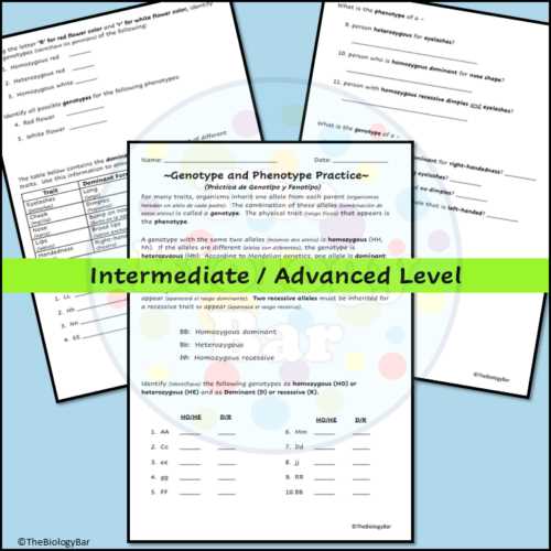 advanced genetic problems worksheet