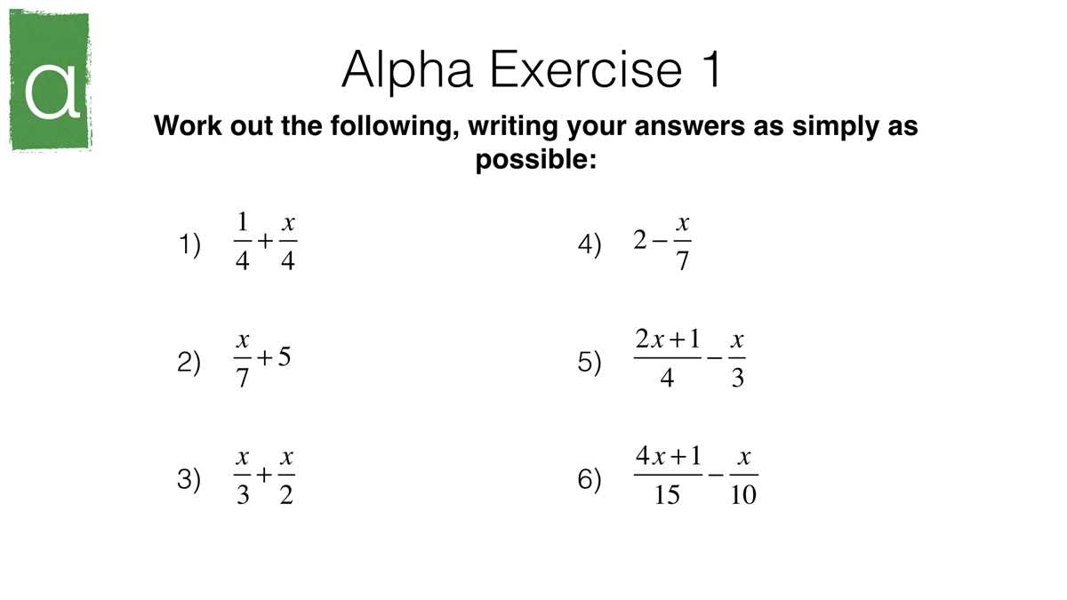 algebra fractions worksheets