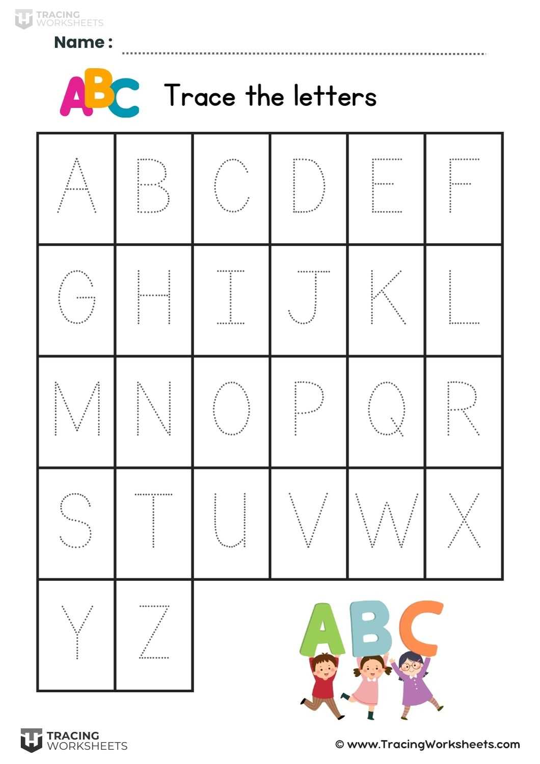 traceable alphabet worksheets for preschoolers