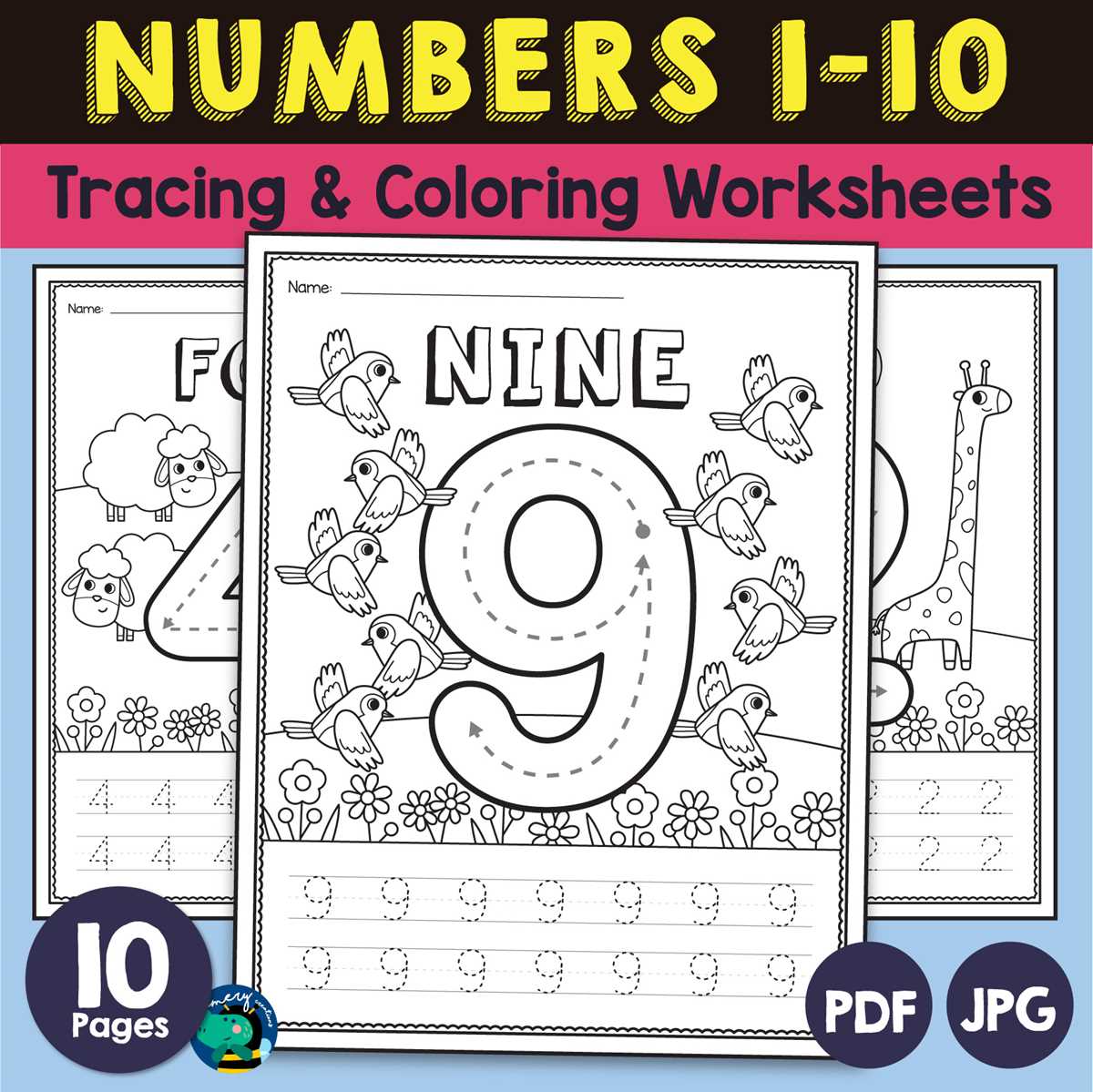 traceable numbers 1 10 worksheets