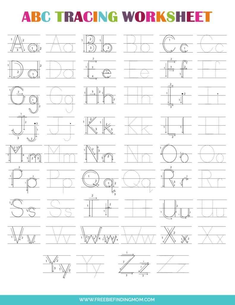 tracing abc worksheet free
